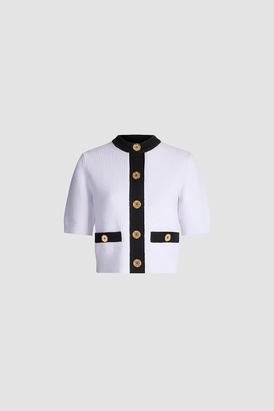 Patou KN338 gilet boutoné coton blanc texturé XS-XL
