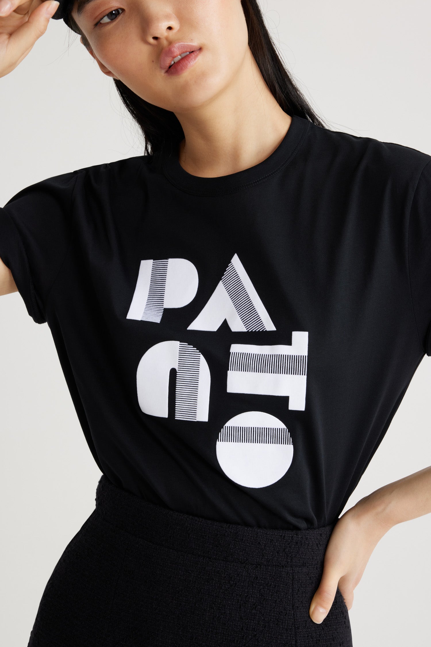 Patou Art Deco JE119 t-shirt coton bio noir