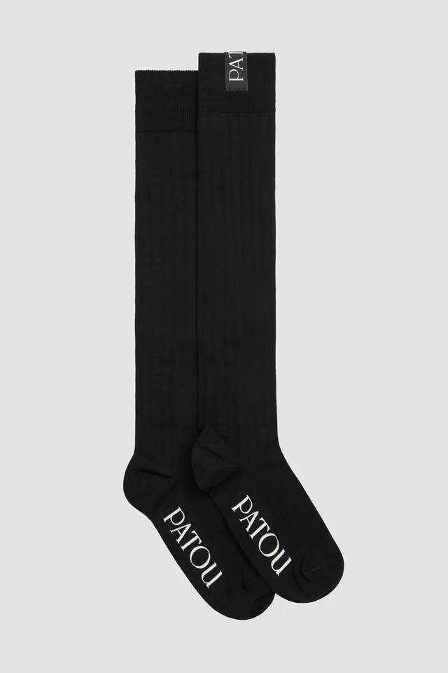 Patou AC120 mi-bas chaussettes hautes coton noir