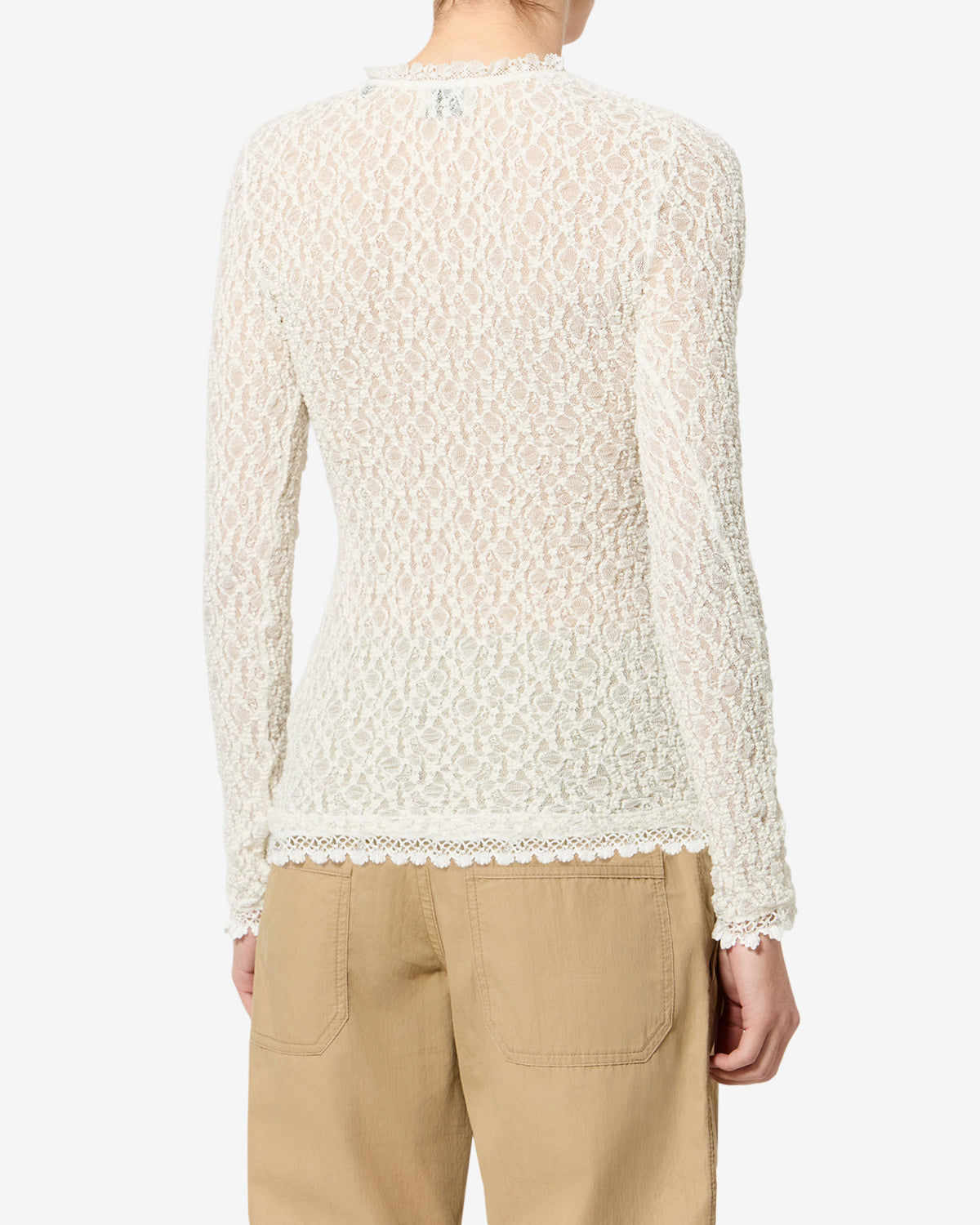 Isabel Marant Brany HT0926FA top dentelle blanc