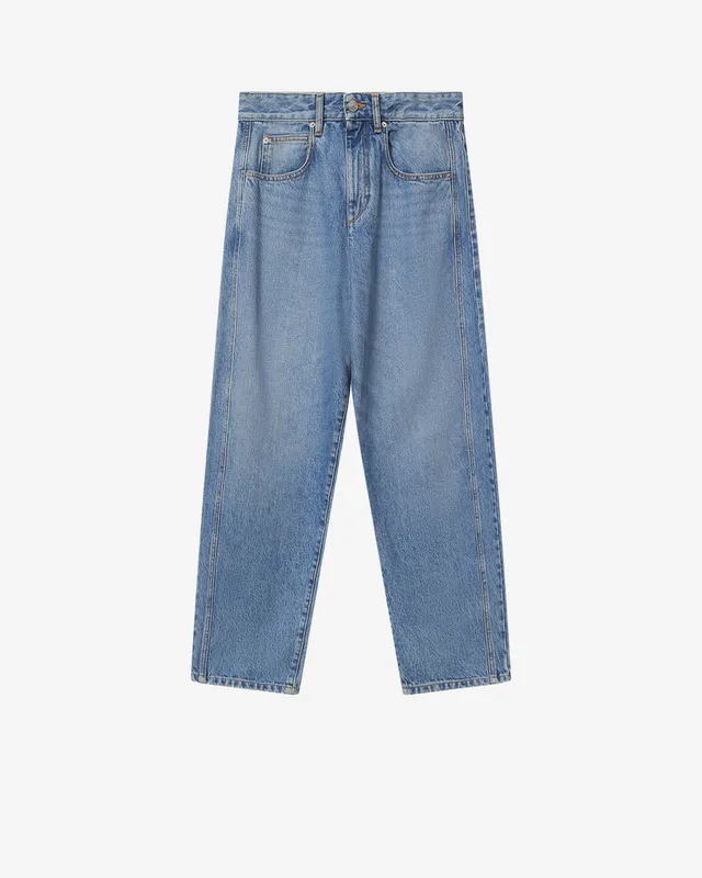 Isabel Marant Oriane jean barrel bleu clair délavé