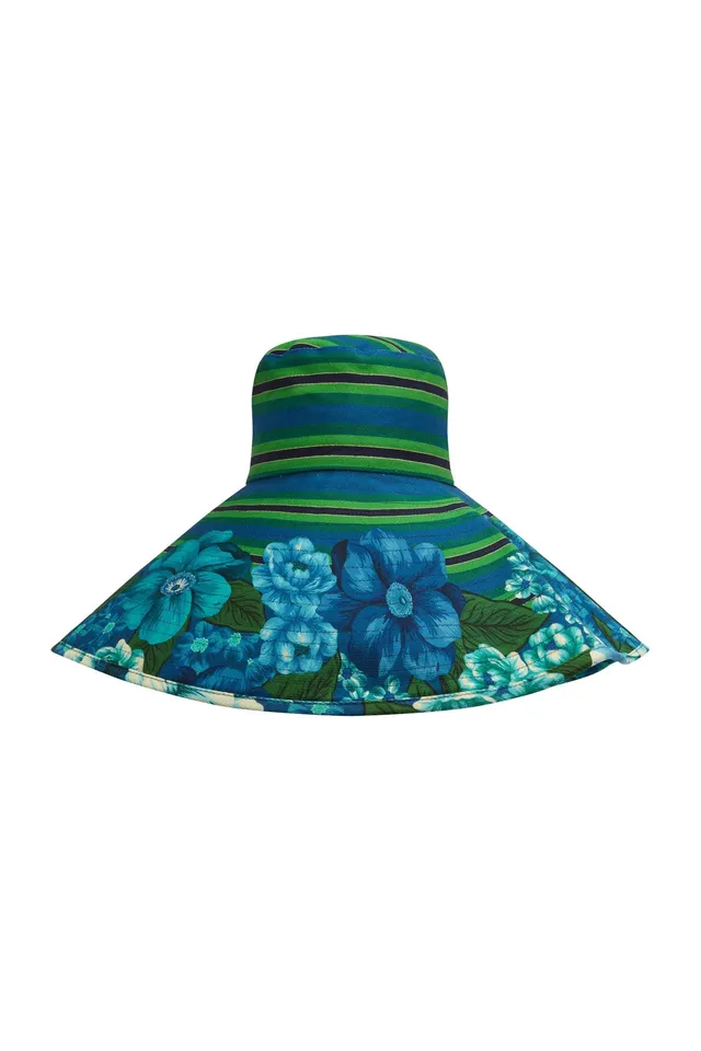 Alemäis Margo chapeau soleil lin bord large imprimé
