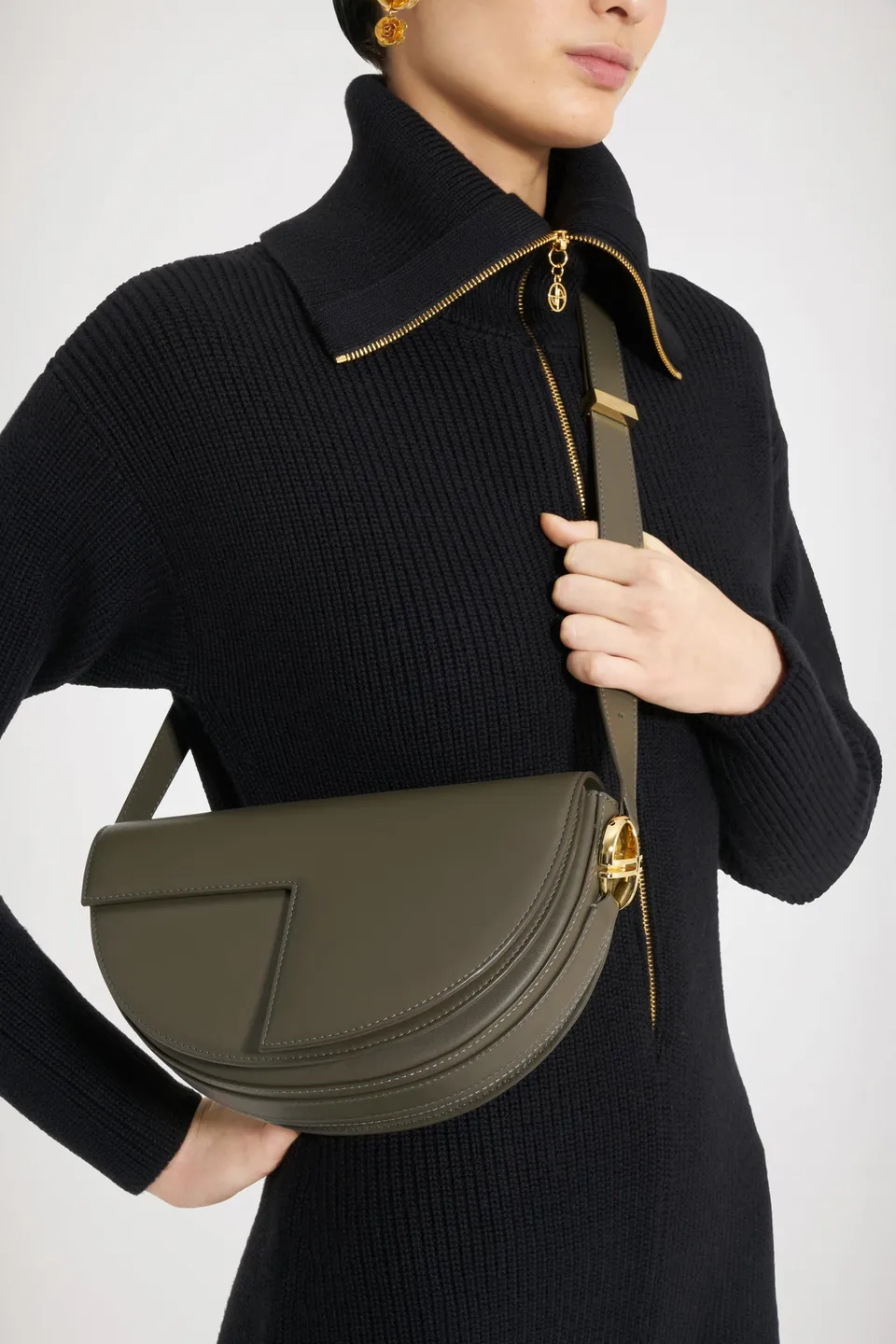 Patou Le Patou H22BA001 sac cuir vert Winter Moss
