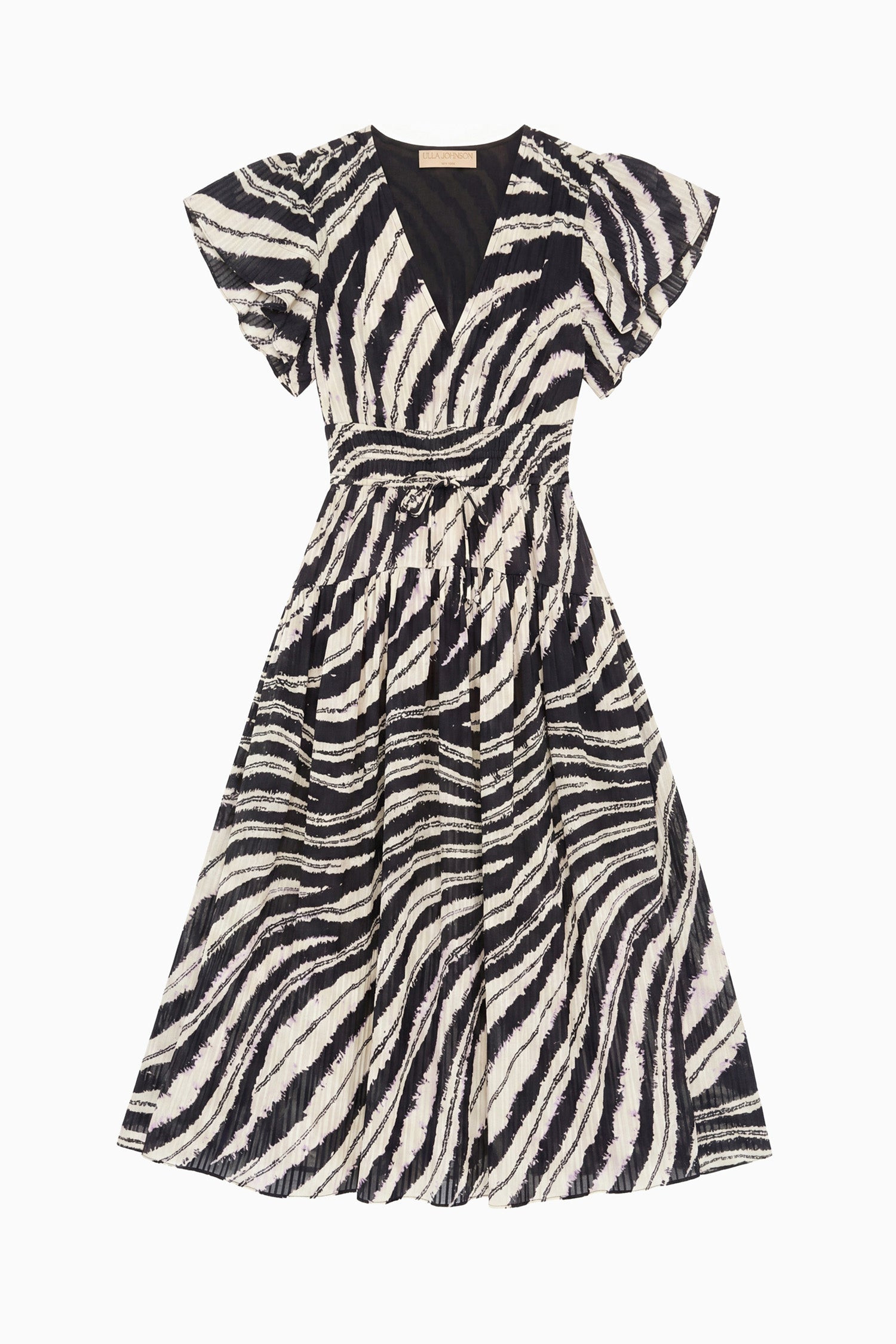 Ulla Johnson Lyria Cotton robe Shibori Wave midi