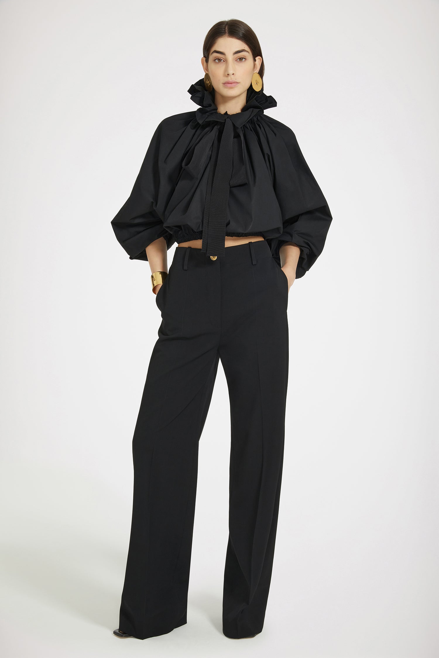Patou TO032 crop top coton bio noir Total Eclipse