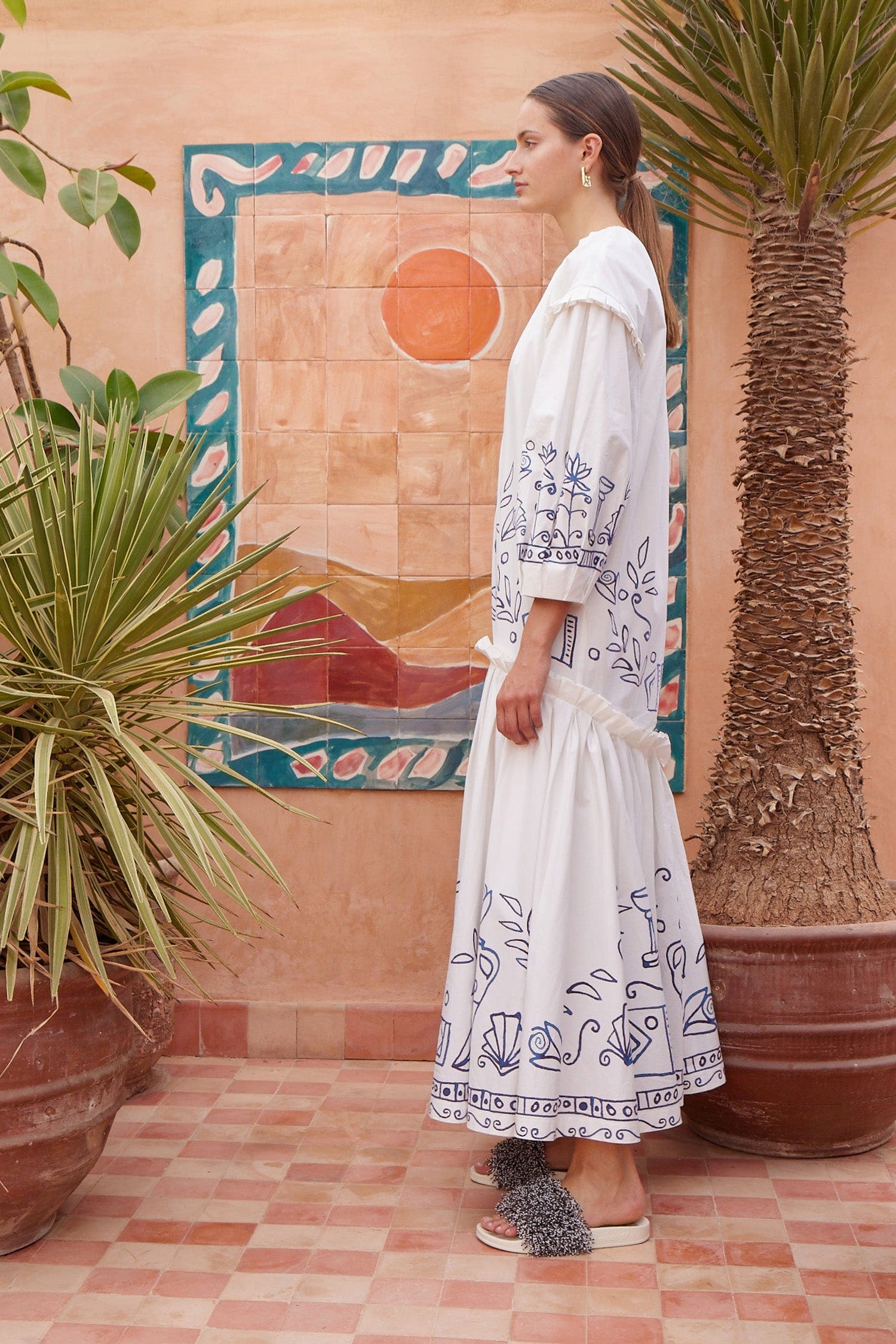 Alemais Leela Midi Dress robe midi coton
