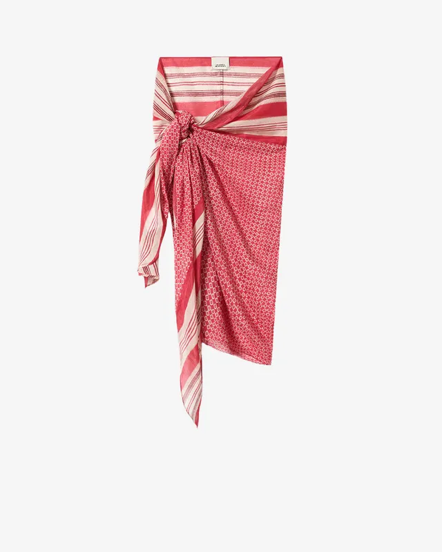 Isabel Marant Lucilia paréo rouge imprimé