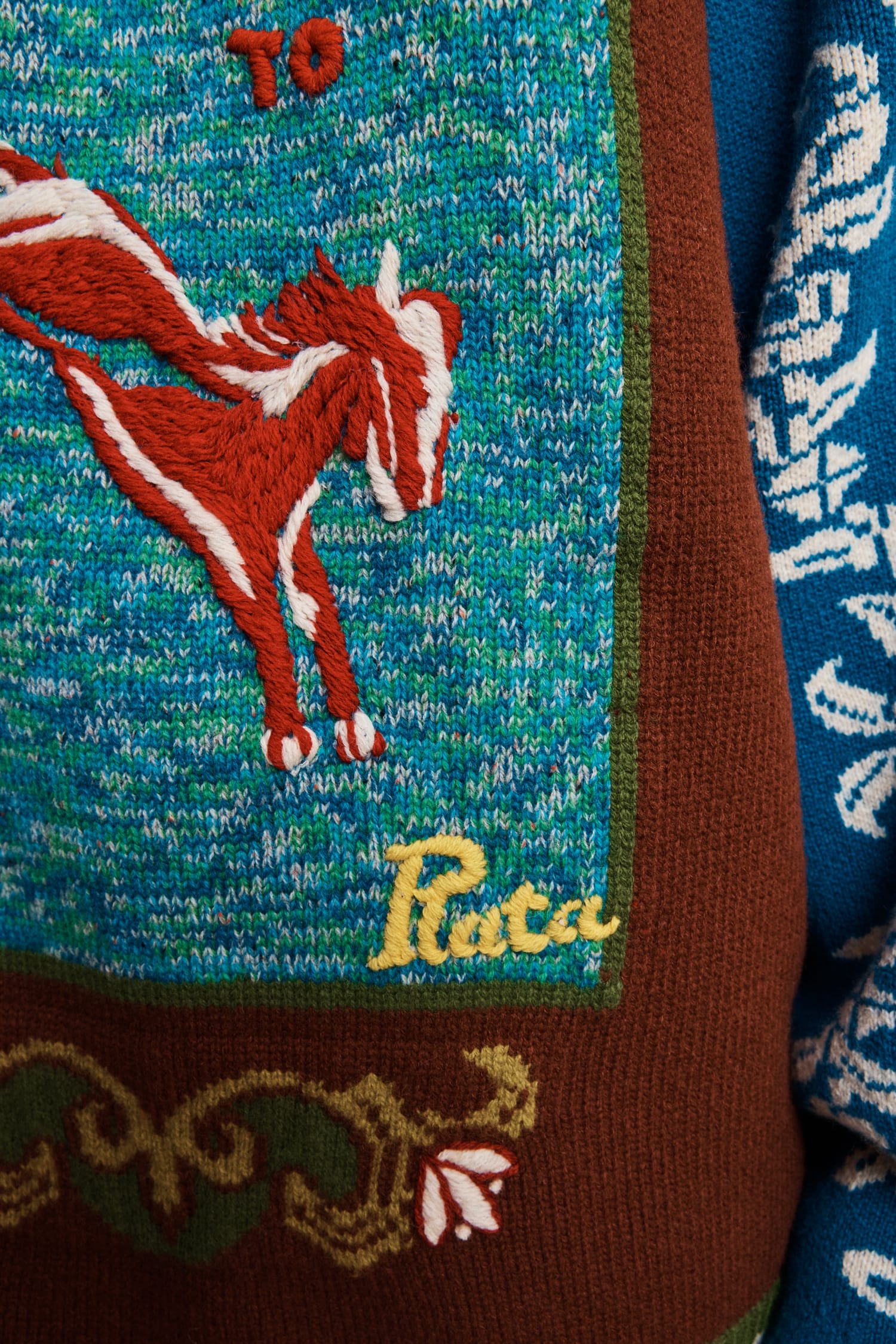 Alemäis Lasso Patchwork Knit Sweater pull laine
