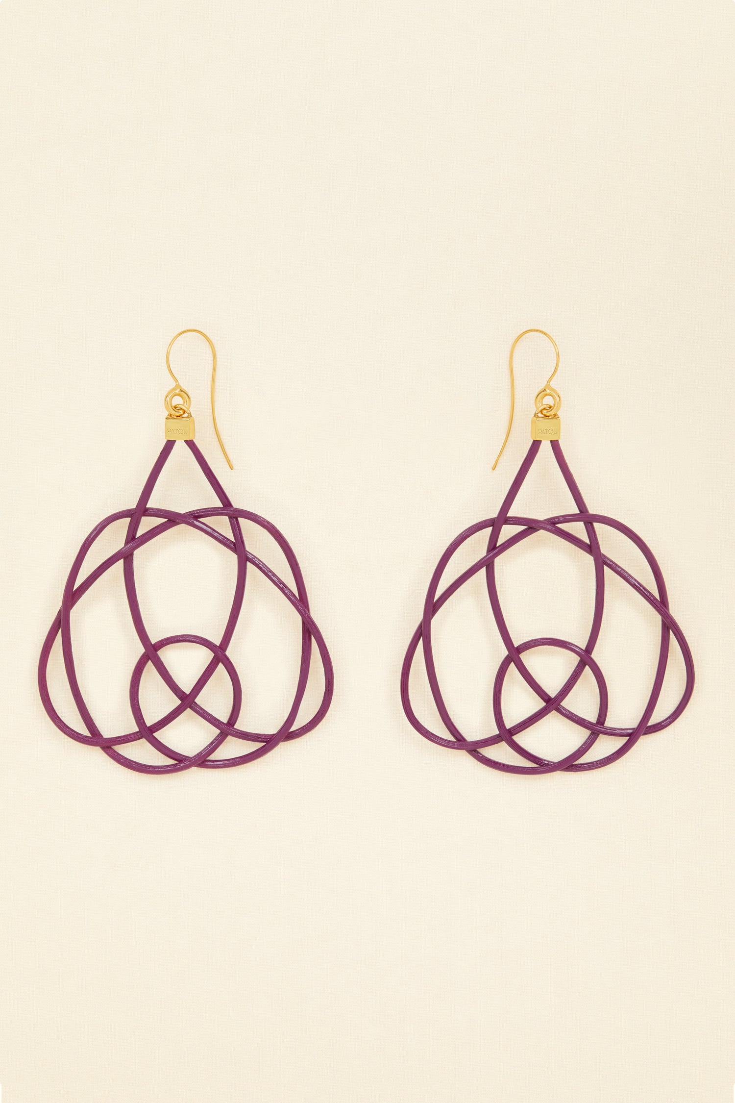Patou Jewellery JW081 boucles osier violet Anemone