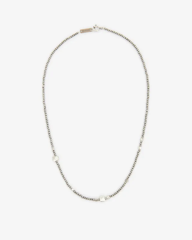 Isabel Marant Gary CO0159HA collier argent perles 53 cm