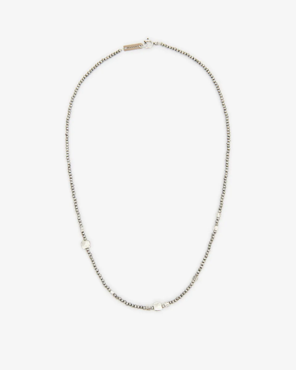Isabel Marant Gary CO0159HA collier argent perles 53 cm