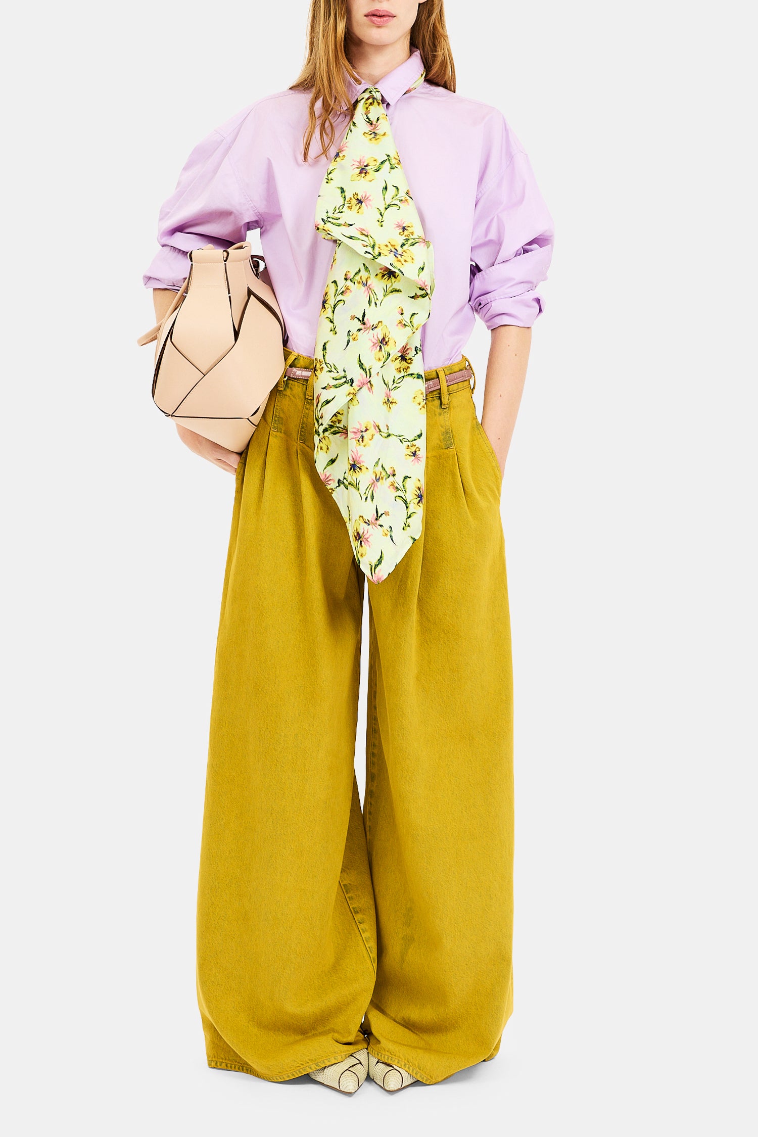 Ulla Johnson Chiara Foulard soie Mint 90x90 fleurs