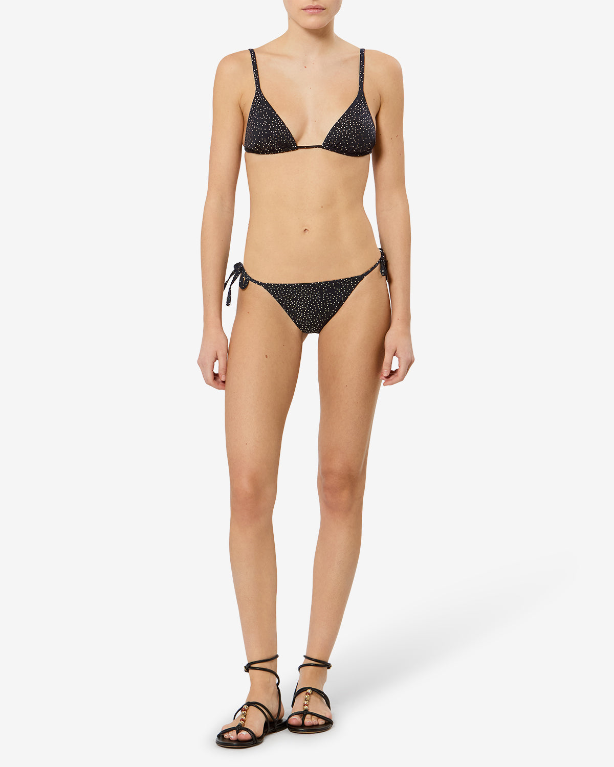 Isabel Marant Flaviana SL0019FA bas maillot noir pois dorés