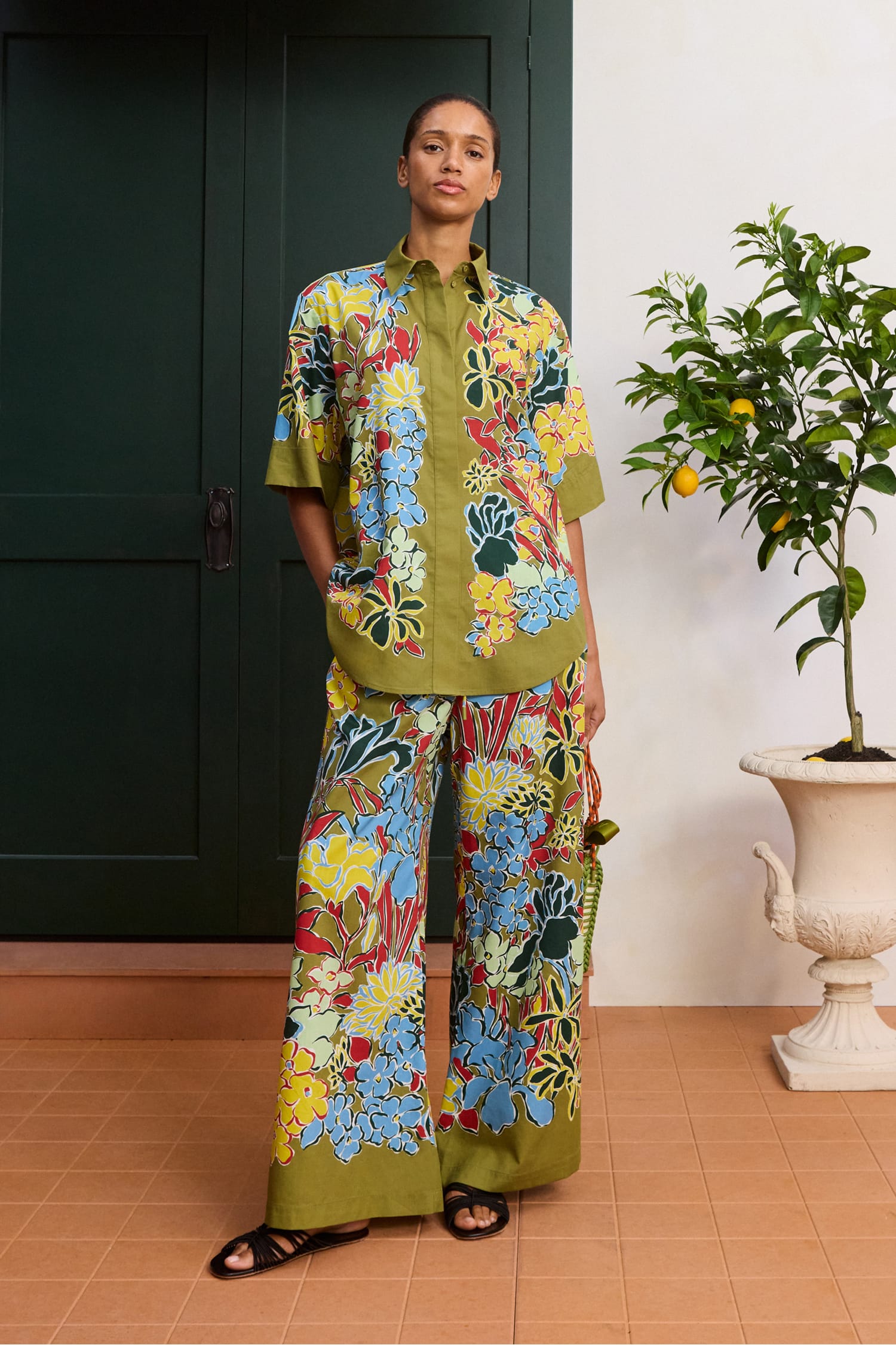 Alemais Solstice Shirt chemise fleurie ample manches courtes