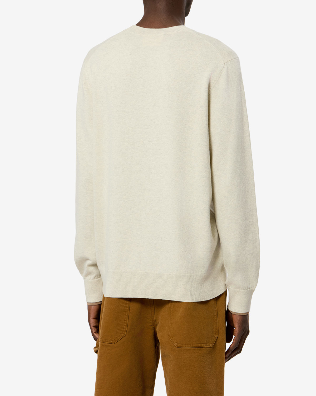 Isabel Marant Antea PU0874 pull gris-camel coton laine logo