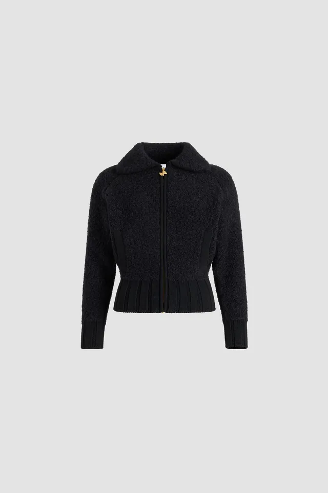 Patou KN289 veste bomber bouclé Noire S laine