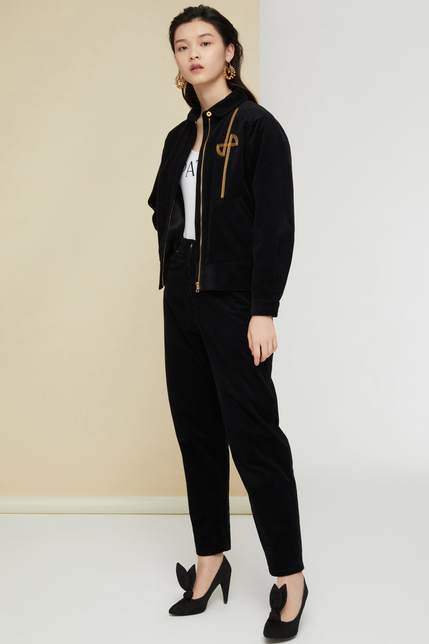 Patou OU007 bomber velours veste noire