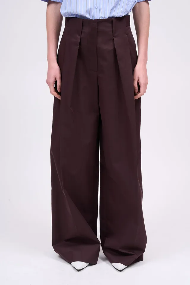 Paul & Joe Tailoring Dougie pantalon large coton taille haute