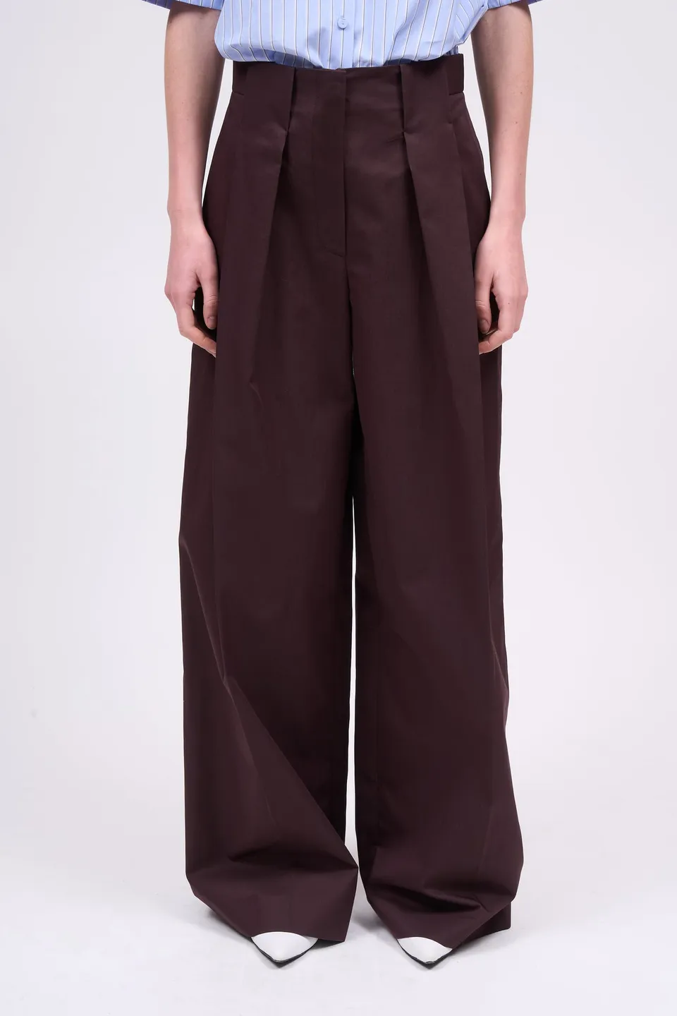 Paul & Joe Tailoring Dougie pantalon large coton taille haute