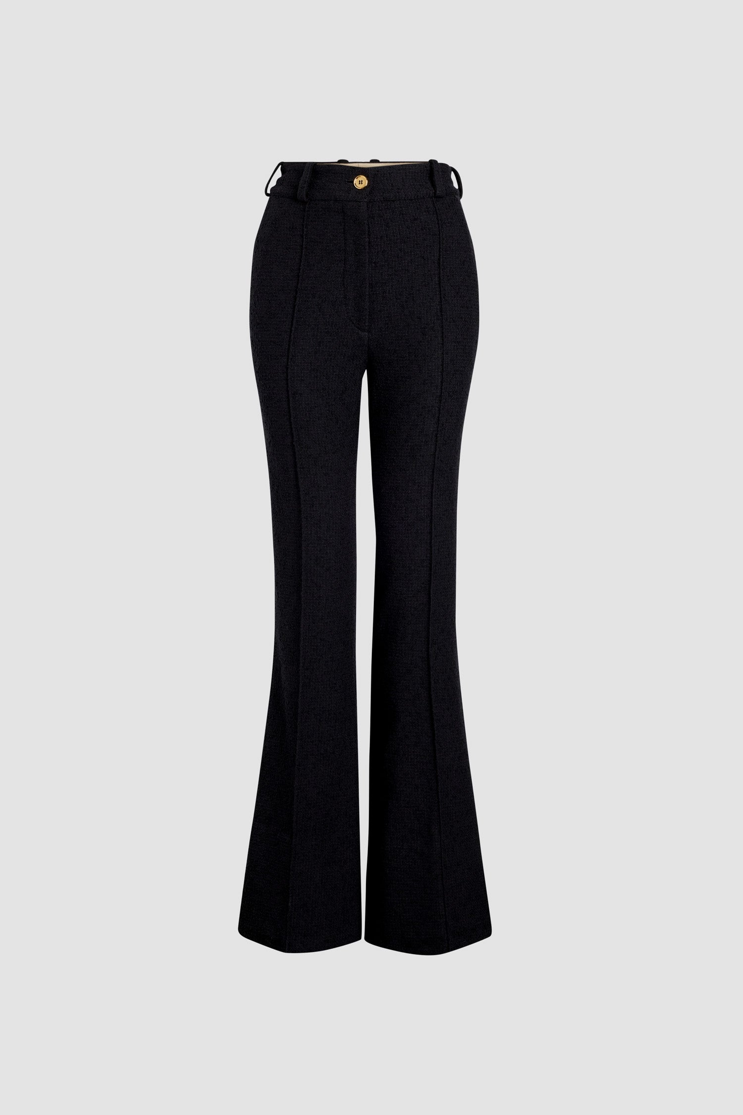 Patou TR042 pantalon flare tweed noir laine bio
