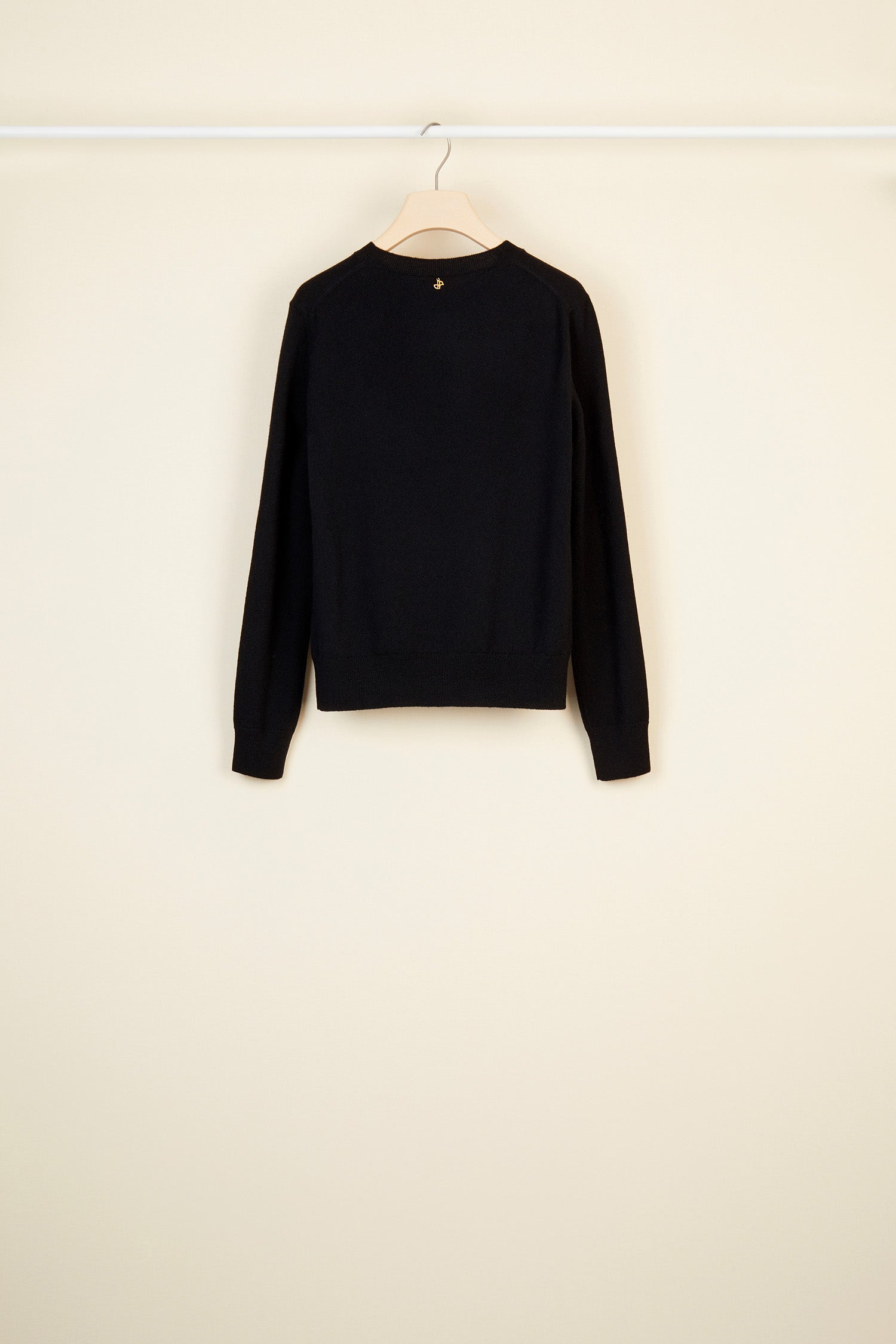 Patou KN001 pull mérinos cachemire smocké Black