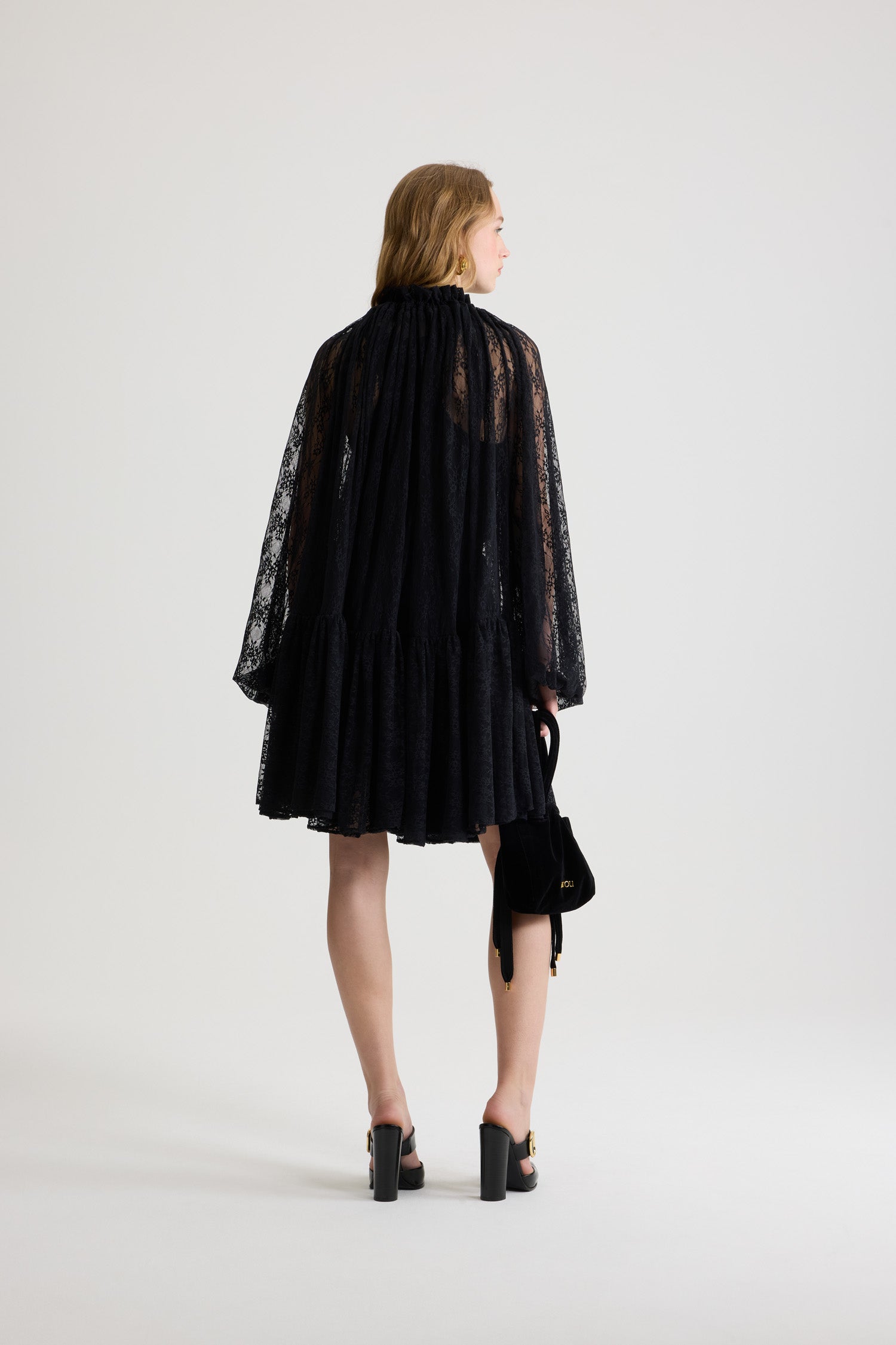 Patou Iconic JE203 robe dentelle jersey noir