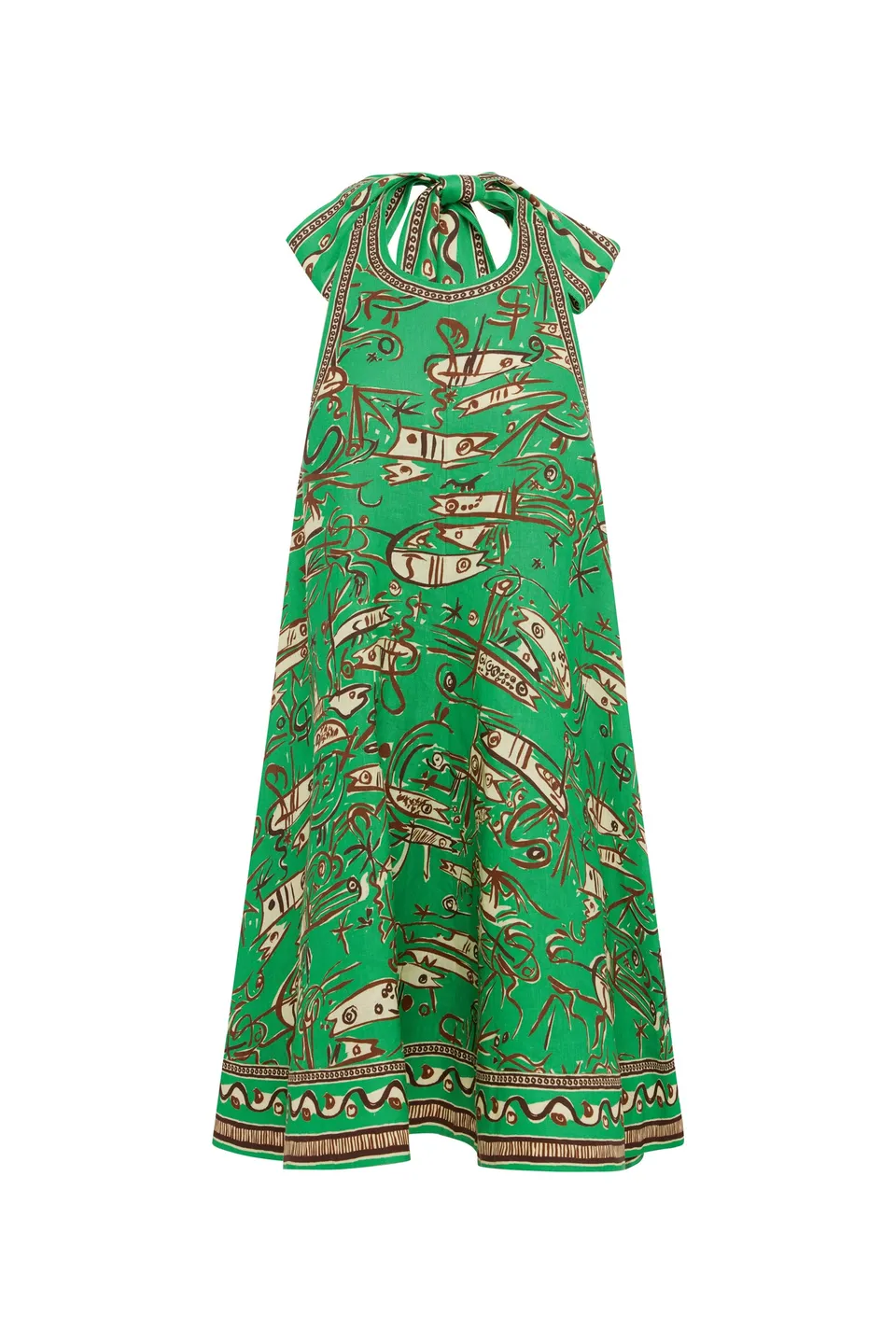 Alemaïs Fish Sticks Mini Dress robe mini lin imprimé