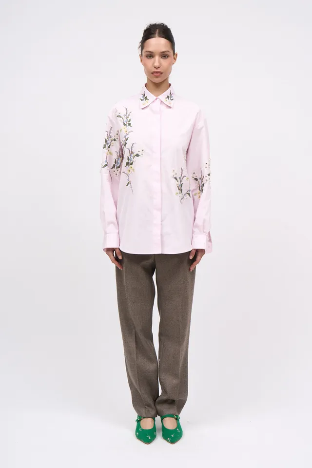 Paul & Joe Flora chemise popeline coton broderie 3D