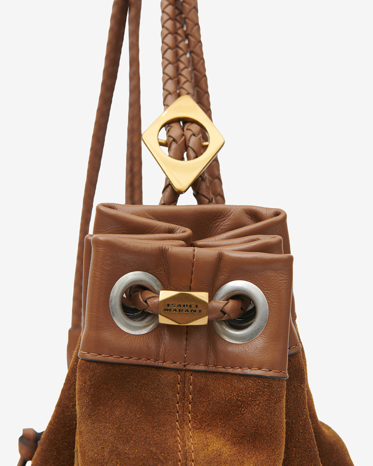 Isabel Marant Maia Medium sac cognac cuir velours