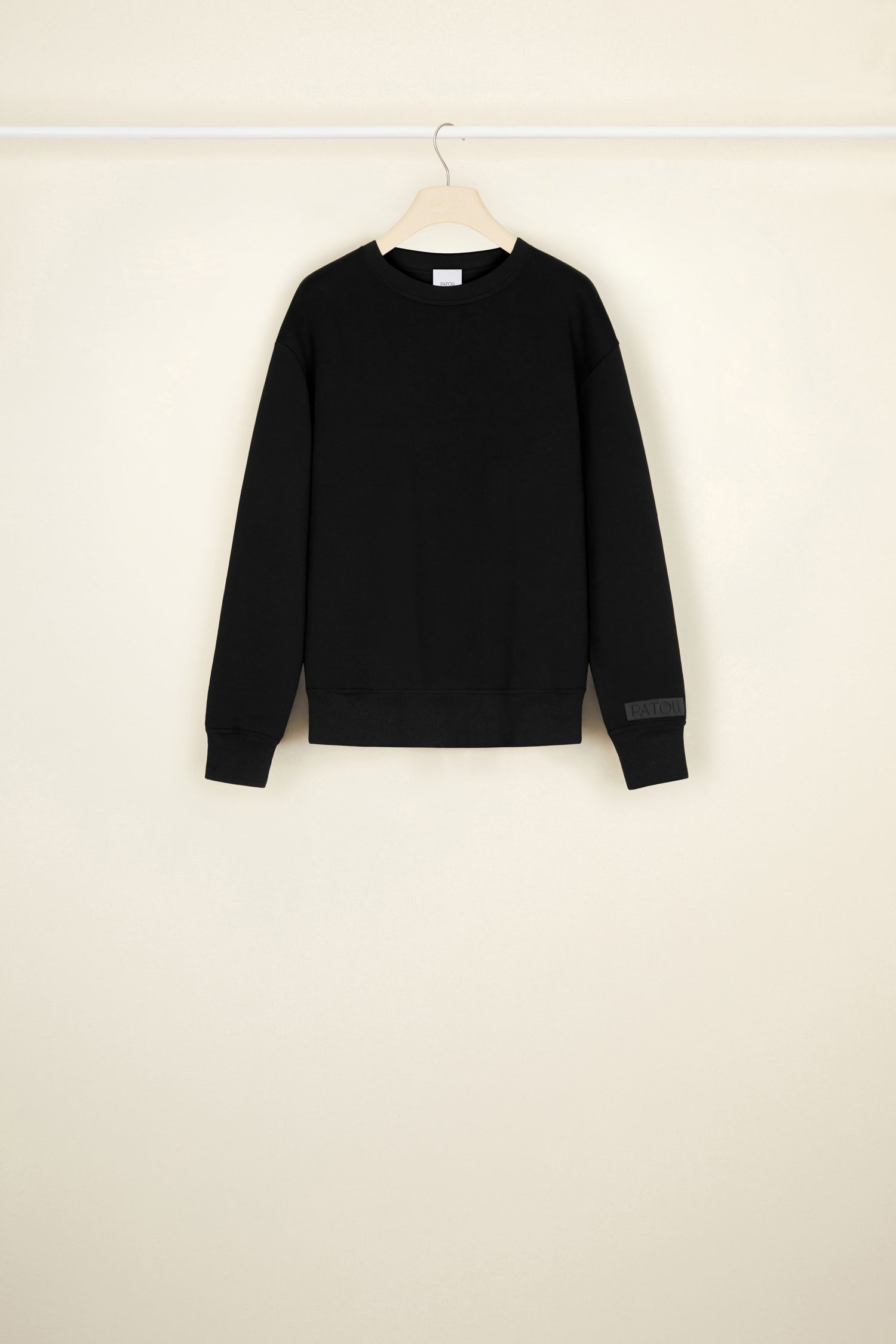 Patou A21JE026 sweat coton bio noir col amovible