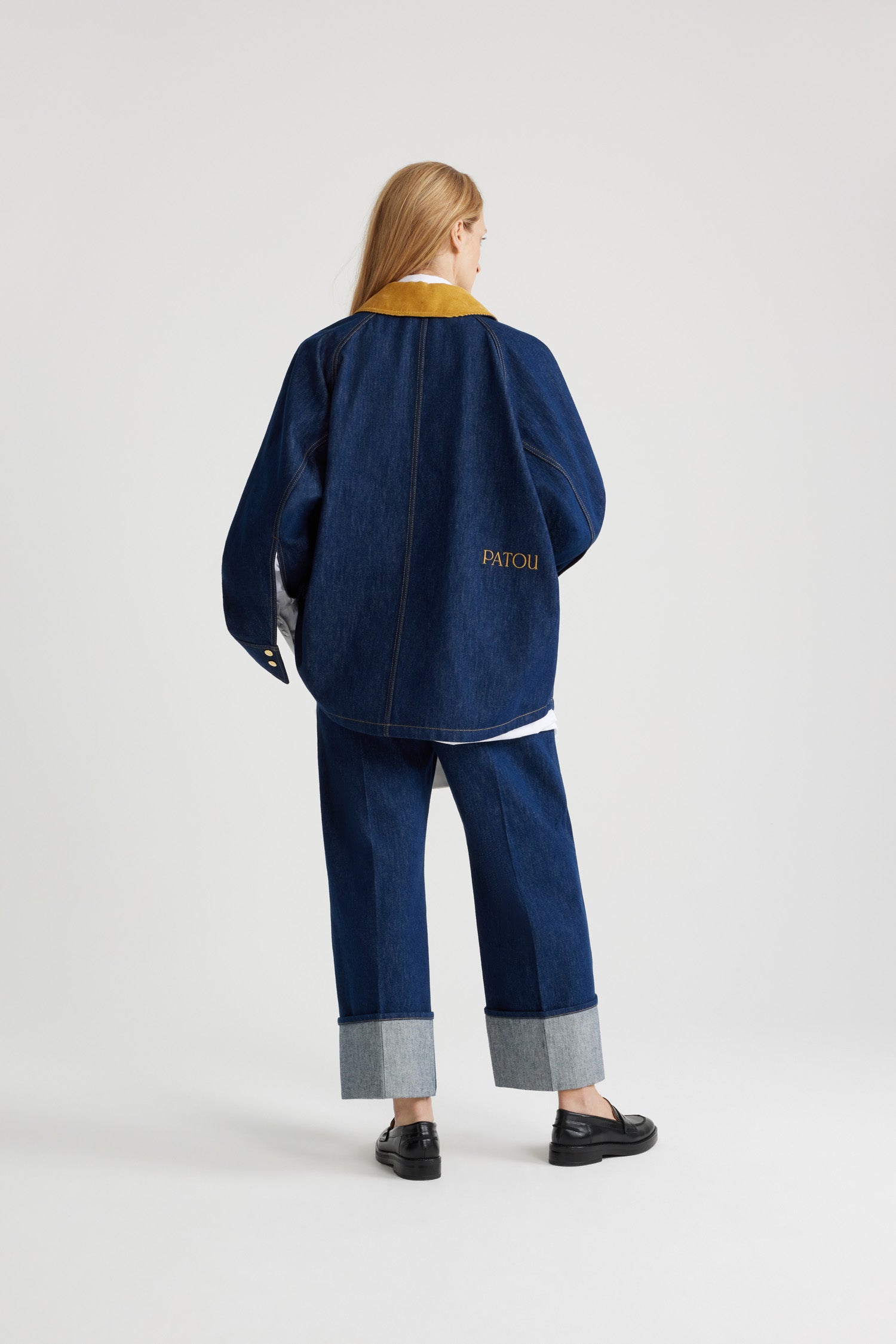 Patou Denim parka A24OU0290008602D Rodeo Blue coton bio