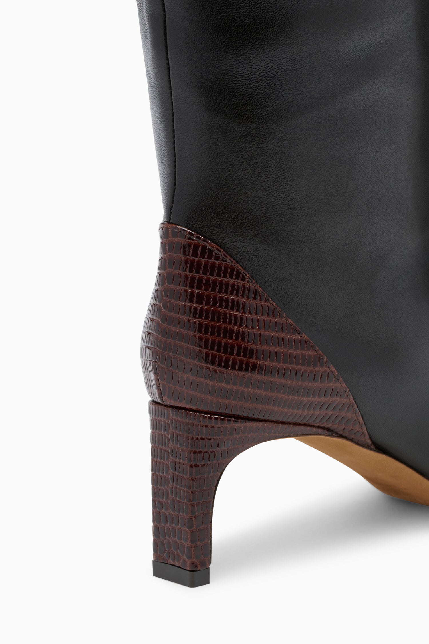 Ulla Johnson Carlyle Bottes Hautes Cuir Noir Lézard