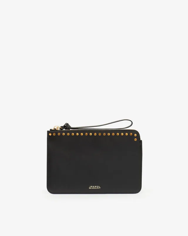 Isabel Marant Oskan MP0062FA pochette noir cuir clous