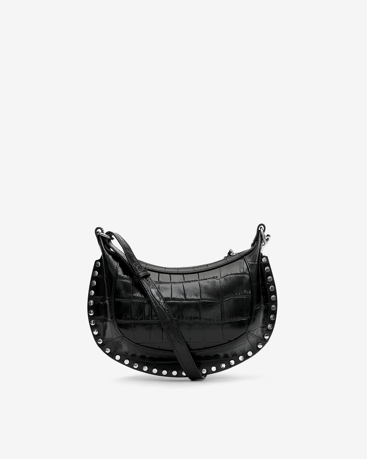 Isabel Marant Oskan Moon sac cuir croco noir argenté