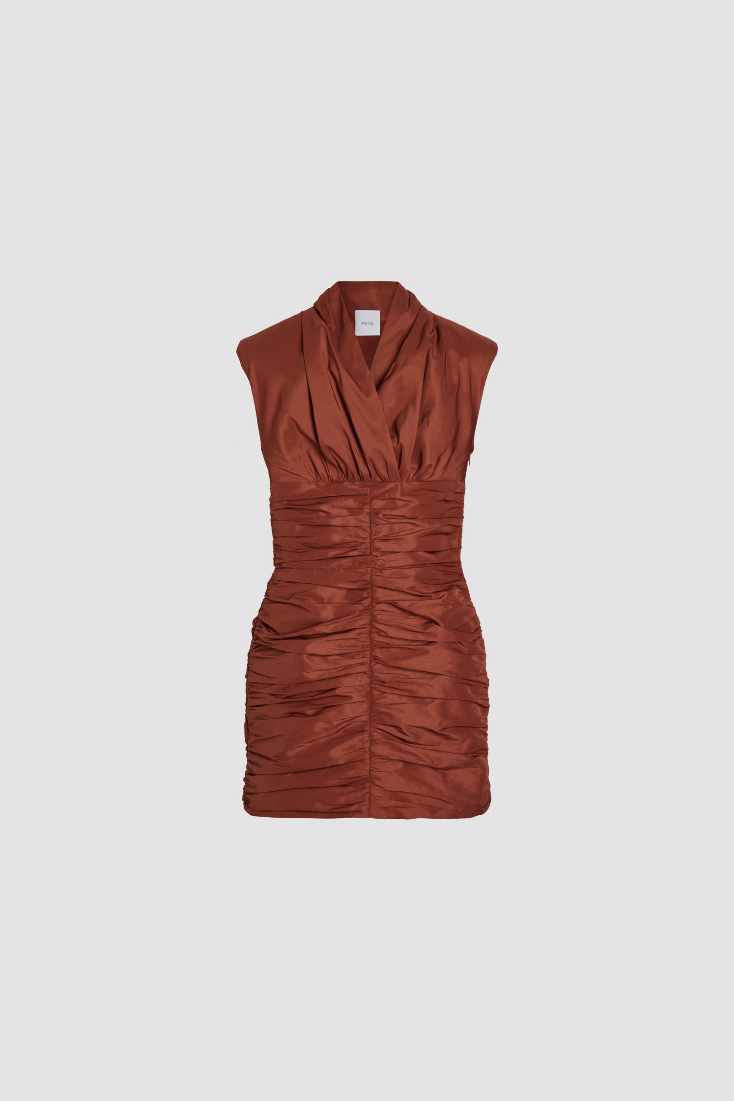 Patou DR148 robe mini dos ouvert faille cannelle
