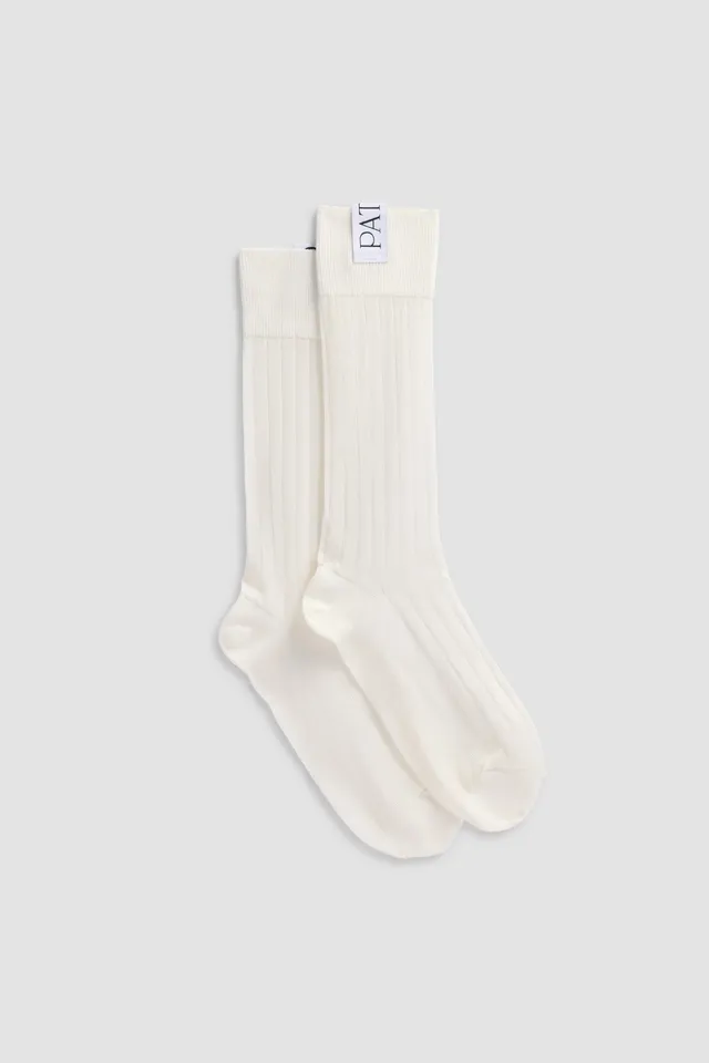 Patou AC119 chaussettes mi-mollet viscose blanches TU