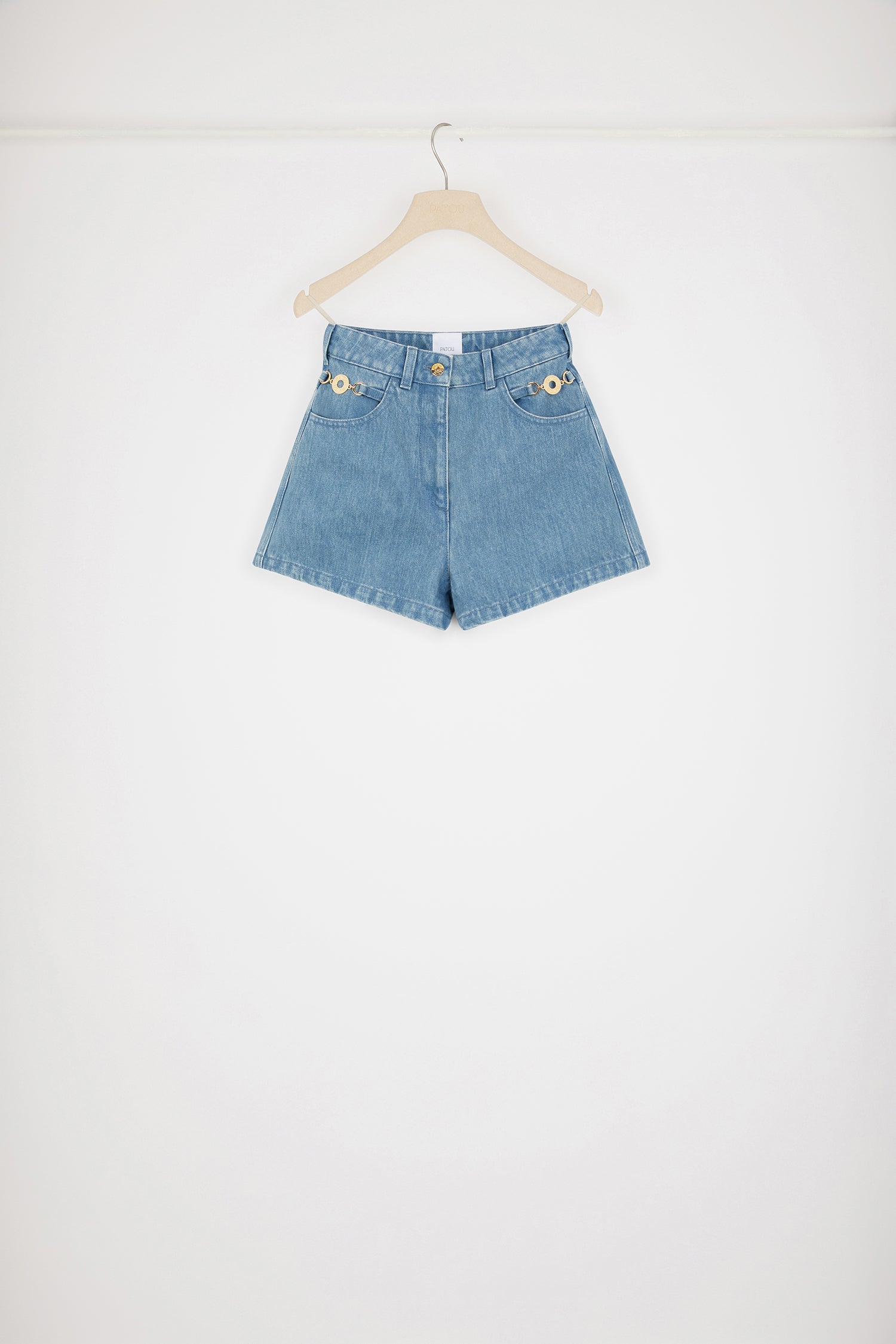 Patou TR035 mini short jean coton Ice Blue