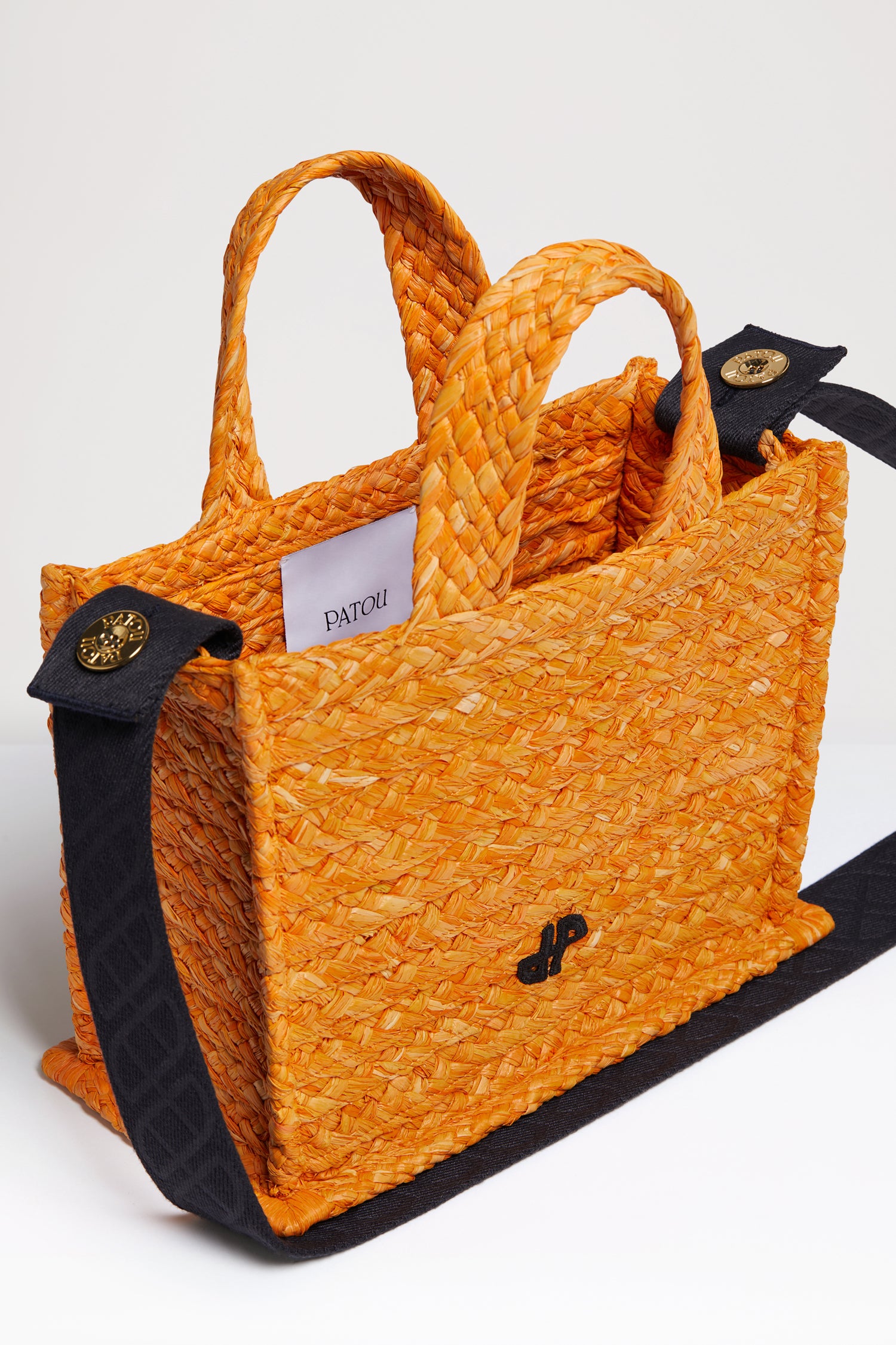 Patou sac cabas raphia JP orange Marigold petit