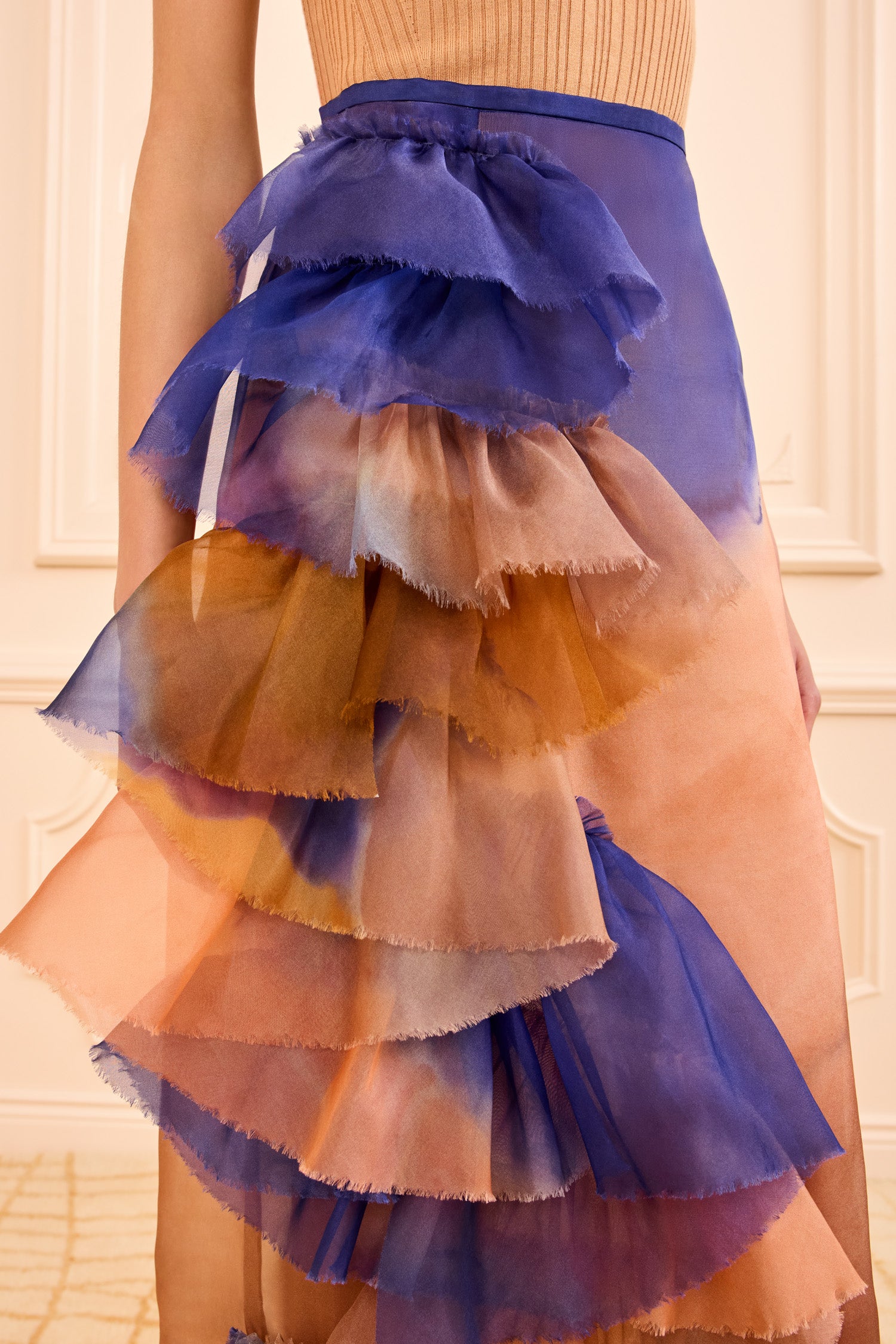 Ulla Johnson Yelena jupe organza soie Moontide