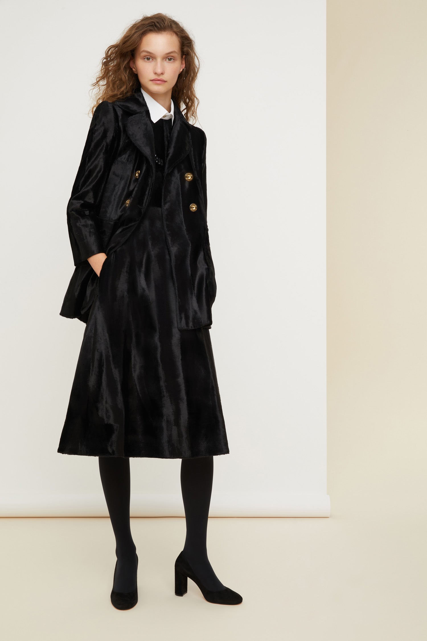 Patou H21JA0120069999B veste noire façon ponyskin