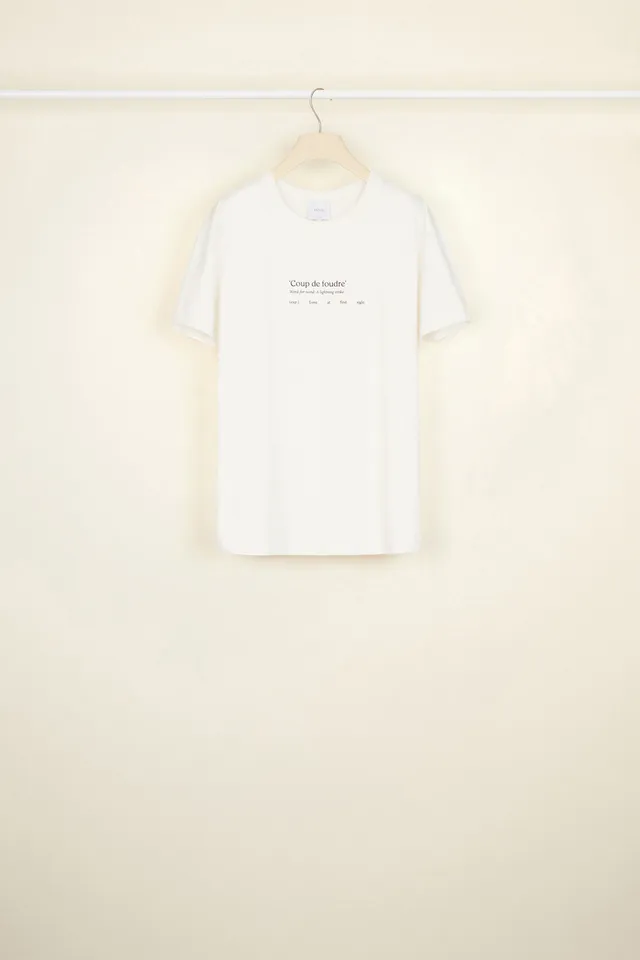 Patou JE006 t-shirt coton bio Coup de Foudre blanc XS-XXL