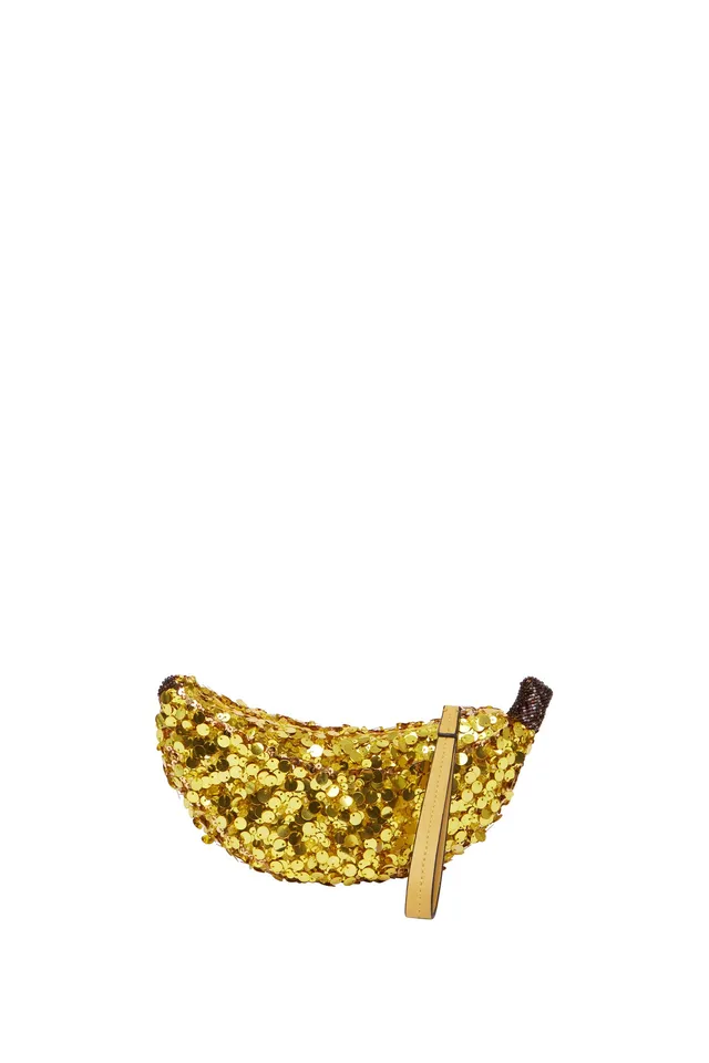 Alemäis Banana Embellished Mini Bag pochette sequins