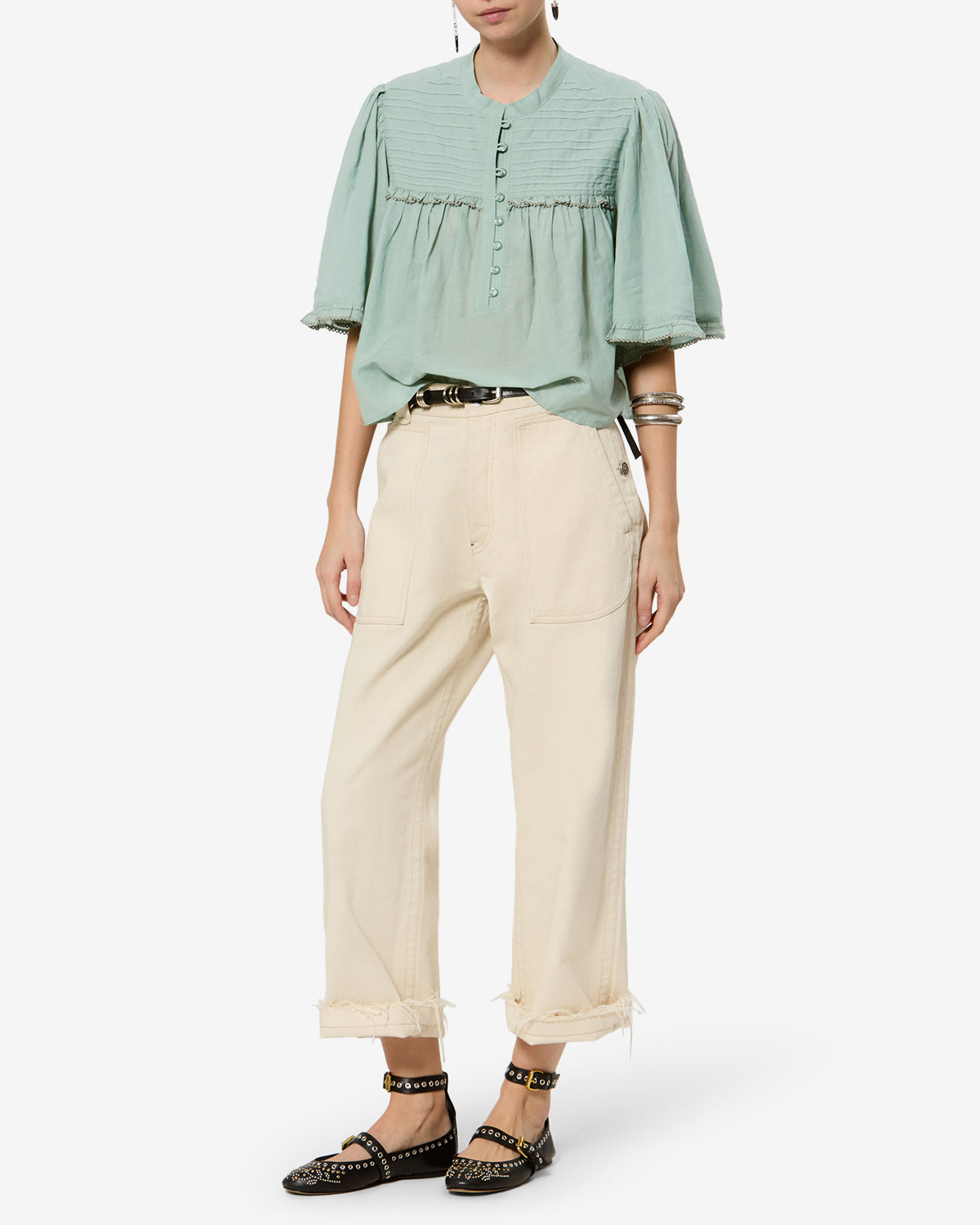 Isabel Marant Douna Top Blouse Coton Sauge