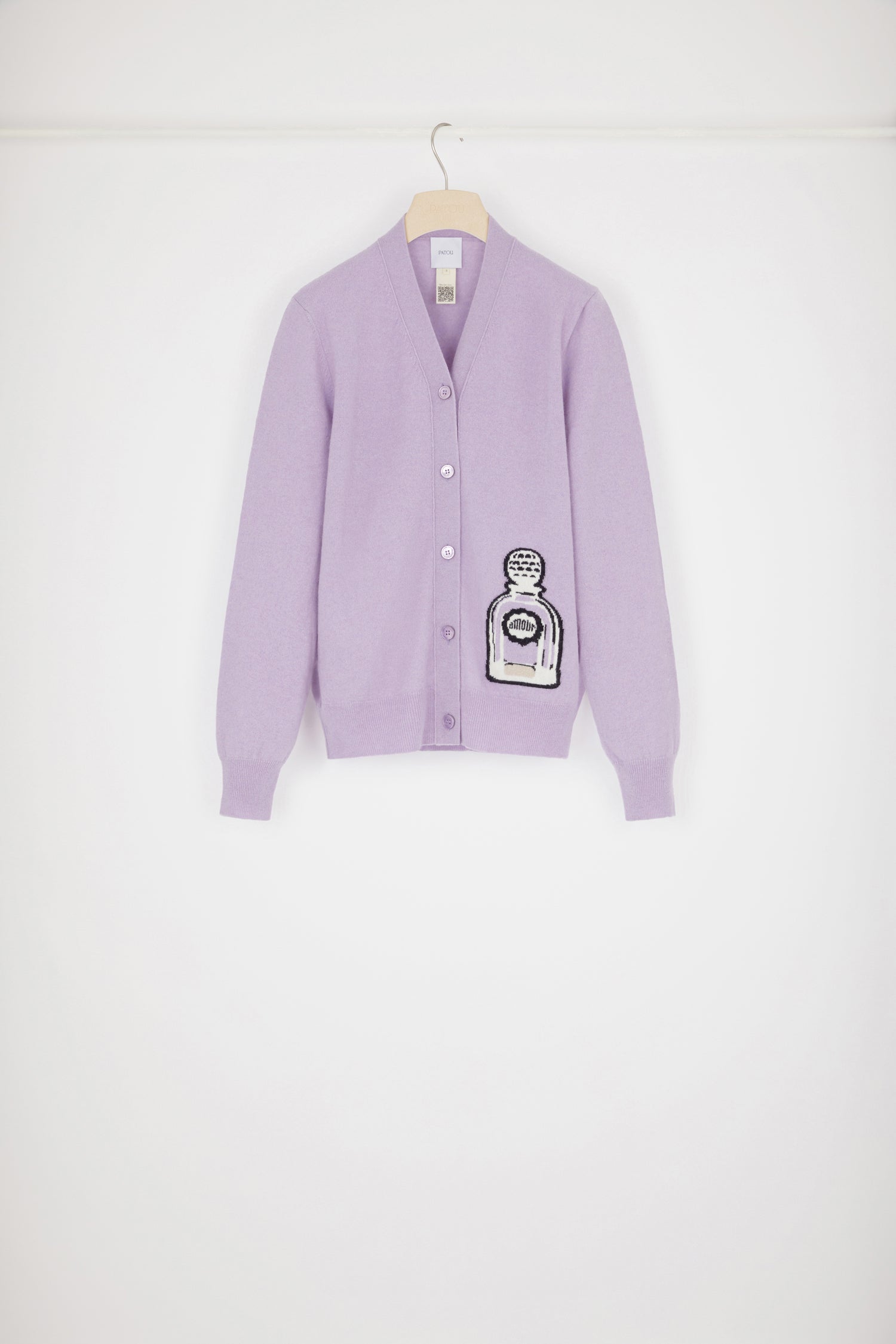 Patou Knitwear H22KN100 cardigan laine lavande flacon