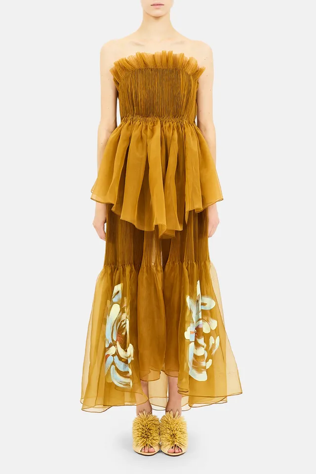 Ulla Johnson Dara jupe maxi soie Bronze 4