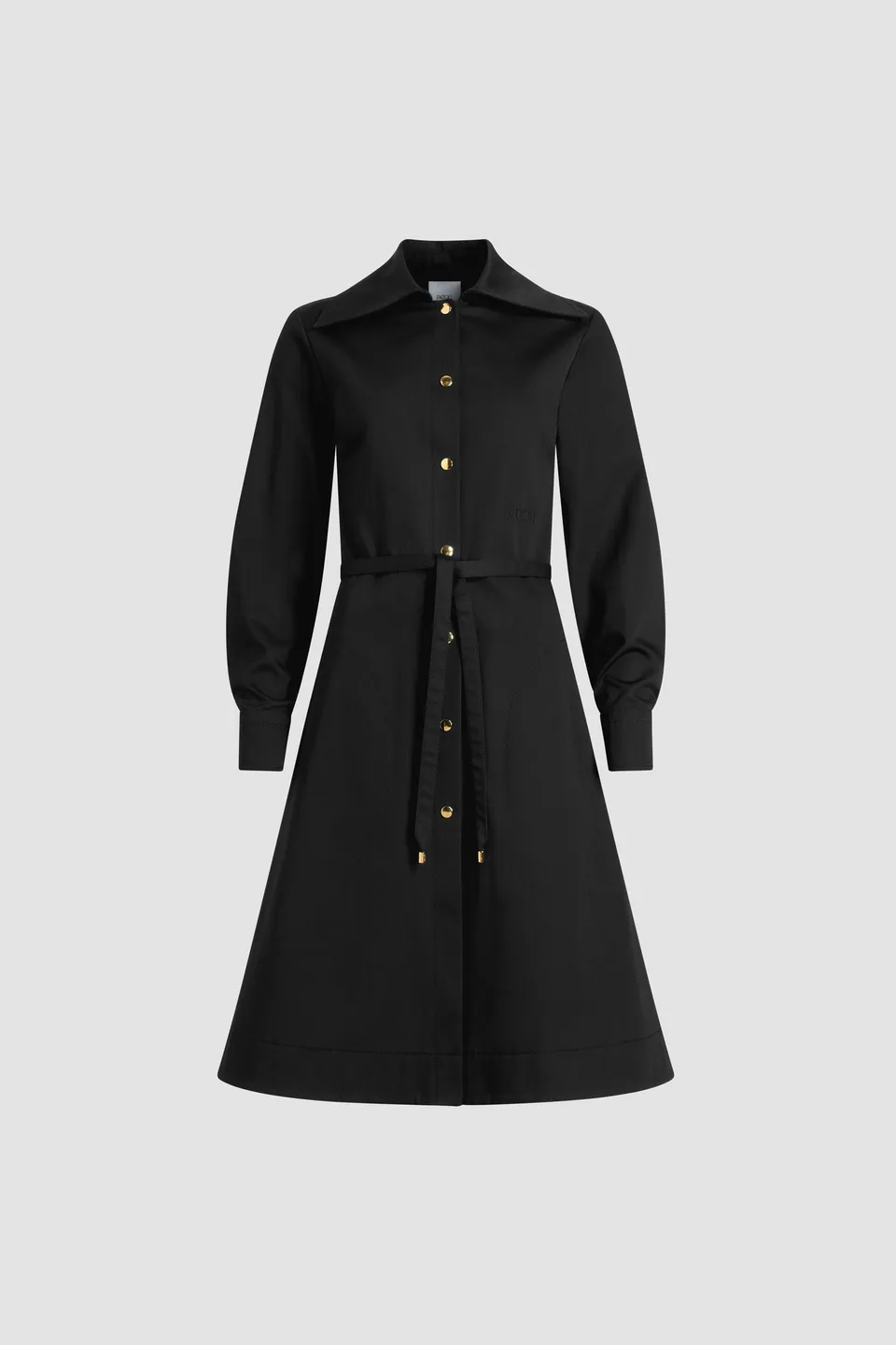 Patou DR196 robe chemise midi coton bio noir