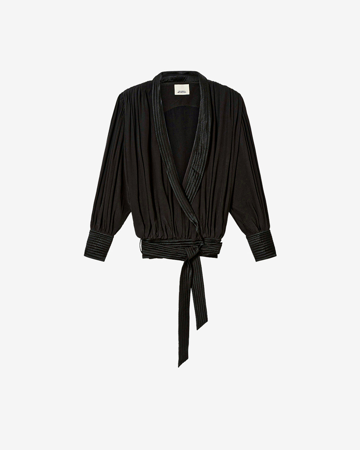 Isabel Marant Diljane veste soie noire ceinture