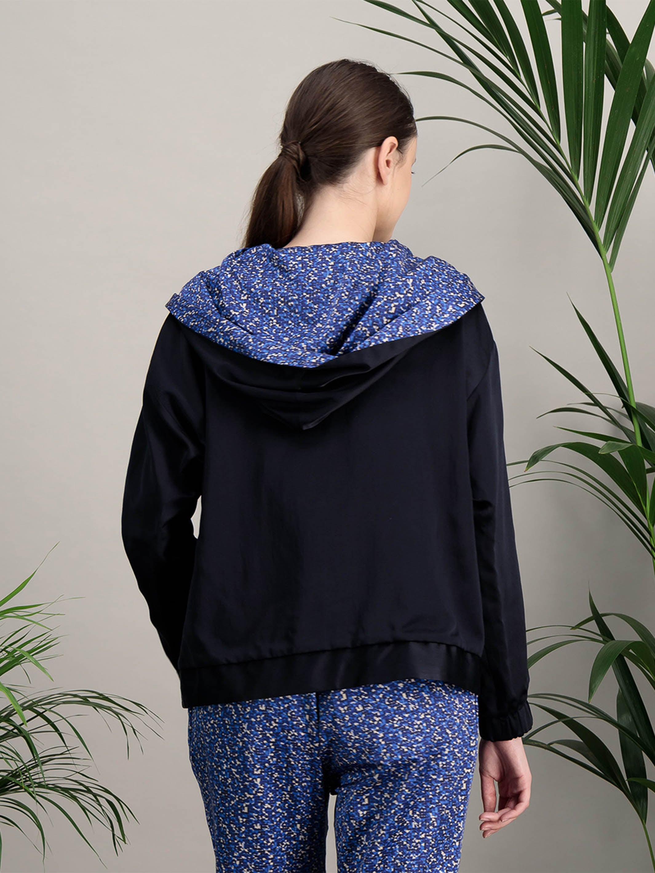 Anahide Saint André Nomade sweat soie capuche taupe rose