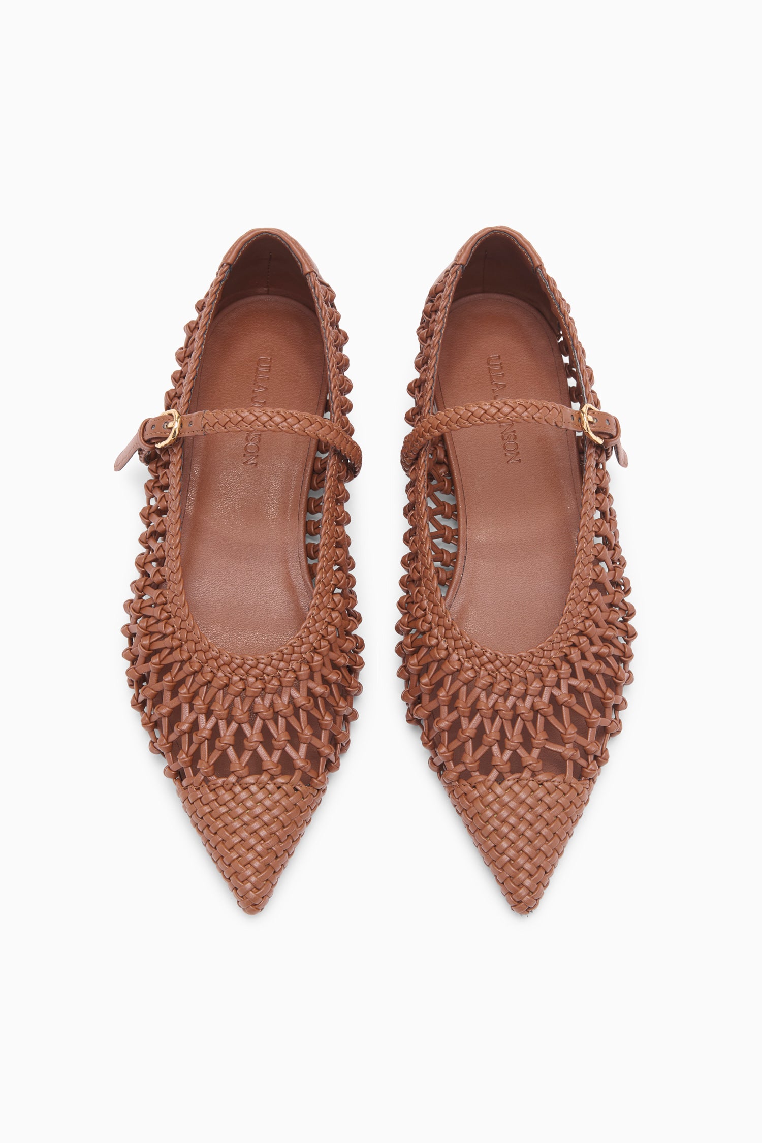 Ulla Johnson Gracie ballerines chestnut cuir vegan bout pointu