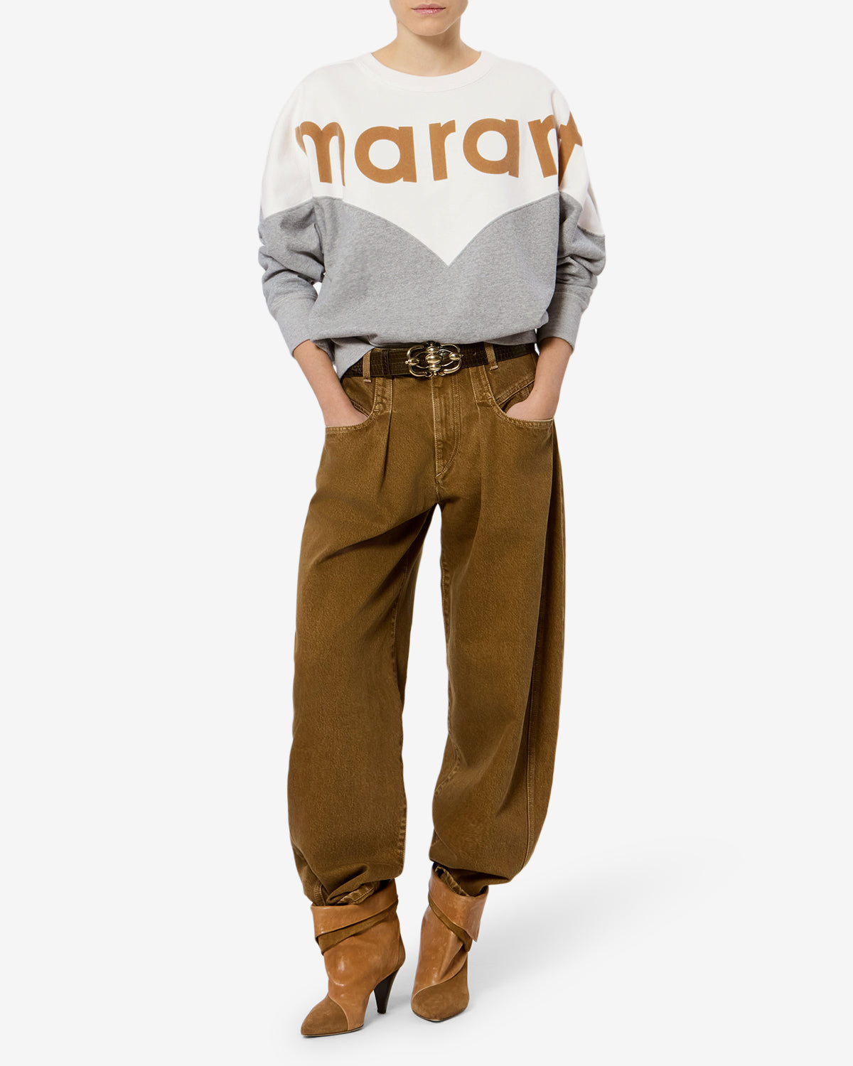 Isabel Marant Houston sweatshirt molleton bicolore logo